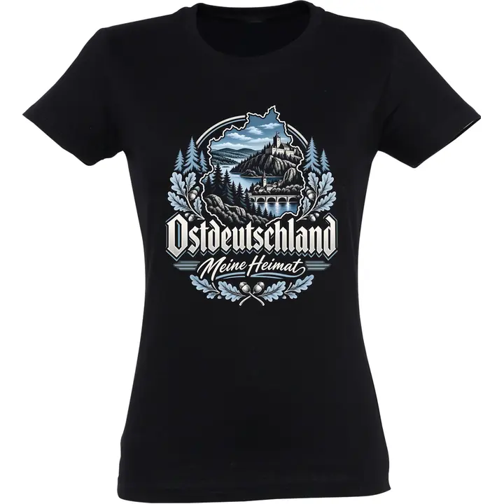 Damen T-Shirt - Ostdeutschland, Meine Heimat Blau