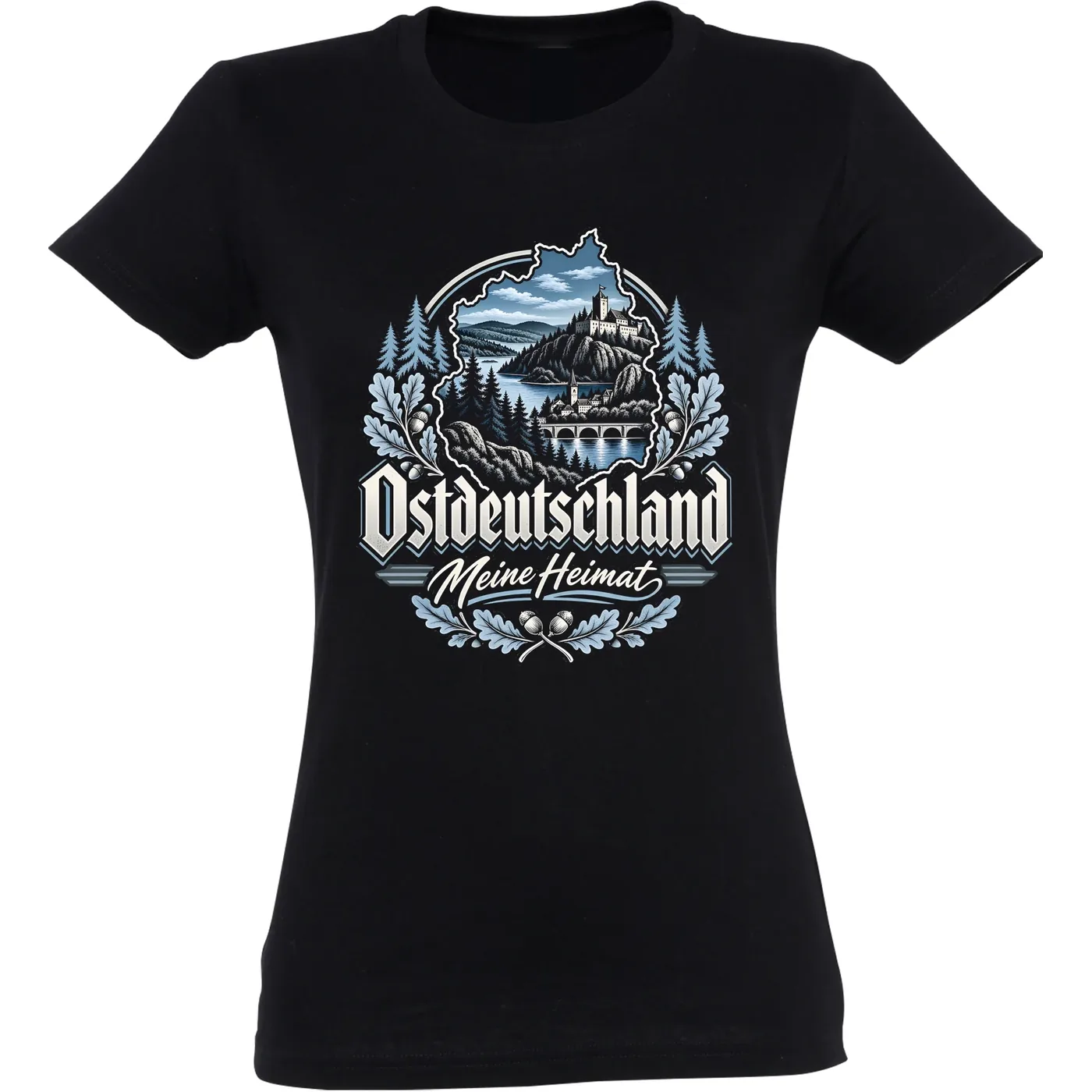 Damen T-Shirt - Ostdeutschland, Meine Heimat Blau
