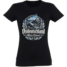 Damen T-Shirt - Ostdeutschland, Meine Heimat Blau - gewählte Variante