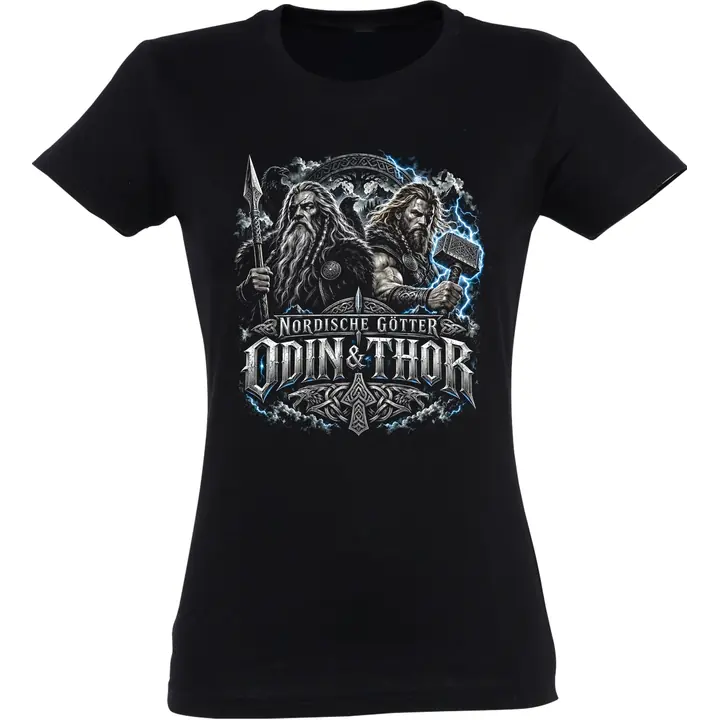 Damen T-Shirt - Nordische Götter, Odin & Thor