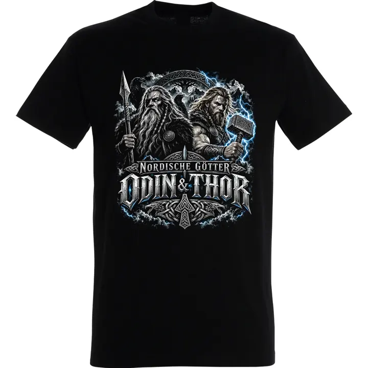 Herren T-Shirt - Nordische Götter, Odin & Thor