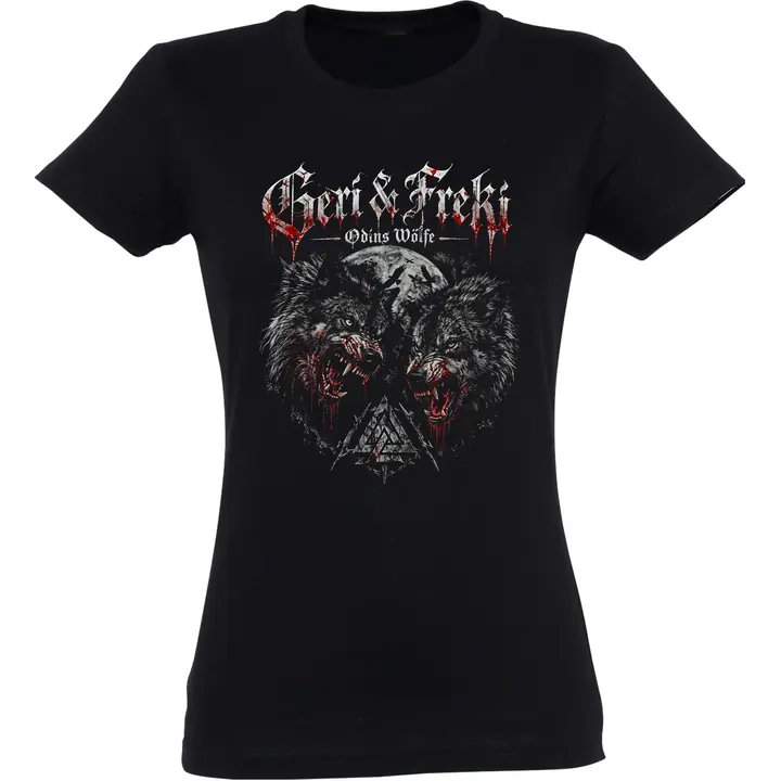 Damen T-Shirt - Geri & Freki, Odins Wölfe