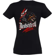 Damen T-Shirt - Deutschtreu, Wachsam Rückseite