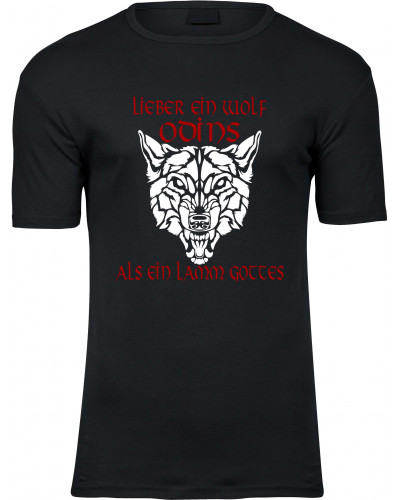 Herren Premium T-Shirt (Lieber ein Wolf Odins als ein Lamm Gottes)