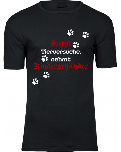 Herren Premium T-Shirt (Stoppt Tierversuche, nehmt Kinderschänder)