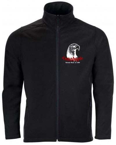 Bestickte Herren Softshell Jacke "2 Lagen" (Consdaple, Adlerkopf 1990)