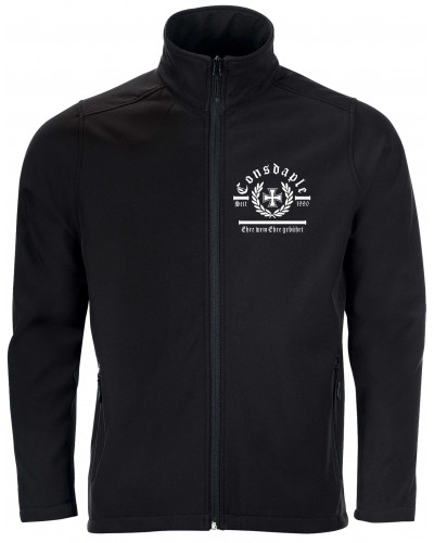 Bestickte Herren Softshell Jacke "2 Lagen" (Consdaple, Ehre wem Ehre gebührt)