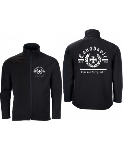Bestickte Herren Softshell Jacke "2 Lagen" (Consdaple, Ehre wem Ehre gebührt)