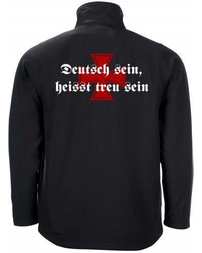 Bestickte Herren Softshell Jacke "2 Lagen" (Deutsch sein, heißt treu sein)
