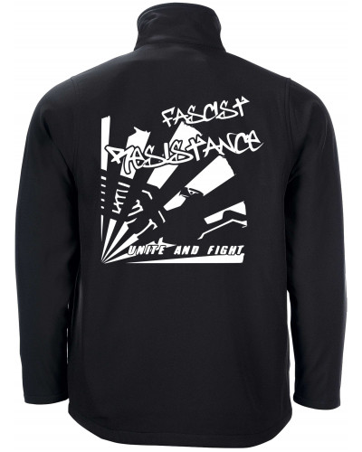 Bestickte Herren Softshell Jacke "2 Lagen" (Fascist Resistance)