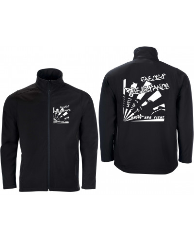 Bestickte Herren Softshell Jacke "2 Lagen" (Fascist Resistance)