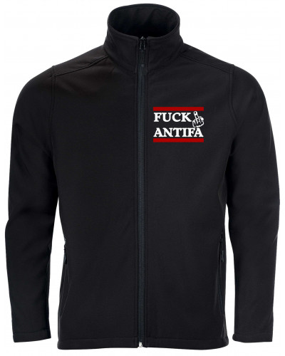 Bestickte Herren Softshell Jacke "2 Lagen" (Fuck Antifa)