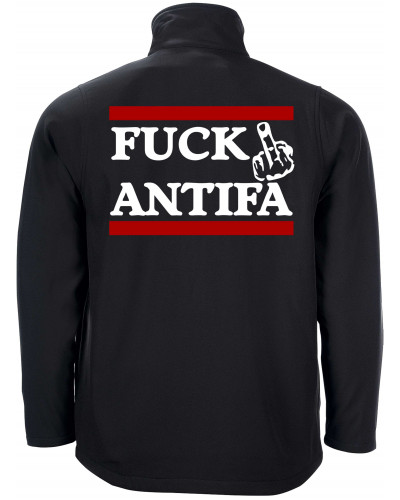 Bestickte Herren Softshell Jacke "2 Lagen" (Fuck Antifa)