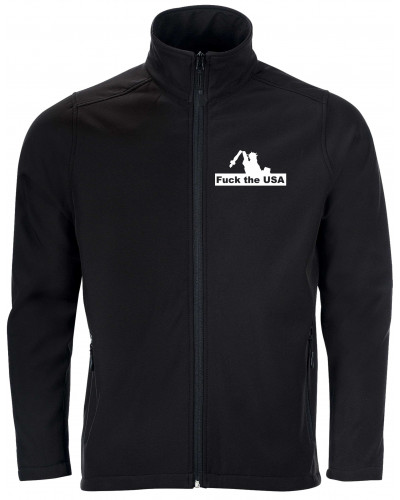 Bestickte Herren Softshell Jacke "2 Lagen" (Fuck the USA)