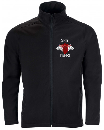 Bestickte Herren Softshell Jacke "2 Lagen" (Geri und Freki)