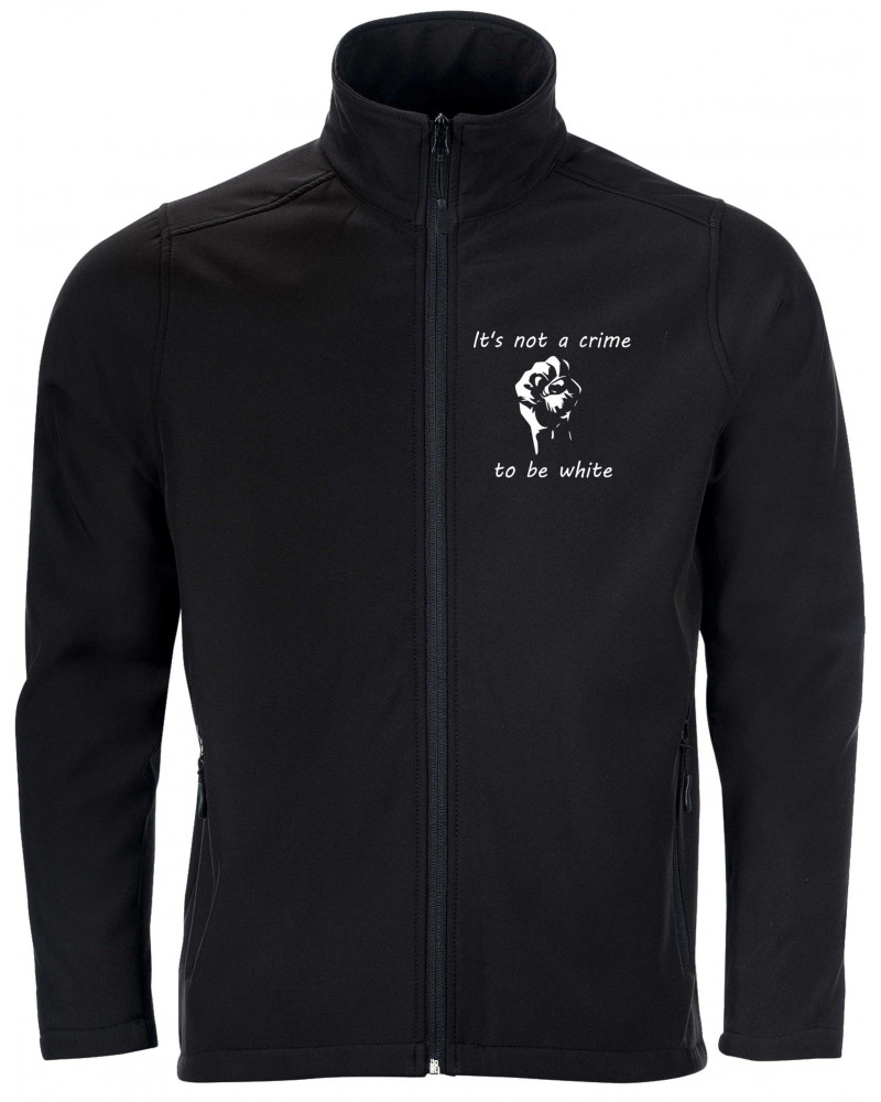 Bestickte Herren Softshell Jacke "2 Lagen" (Its not a crime to be white)