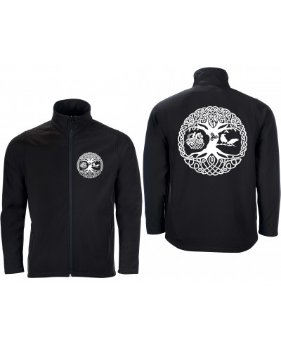 Bestickte Herren Softshell Jacke "2 Lagen" (Lebensbaum)