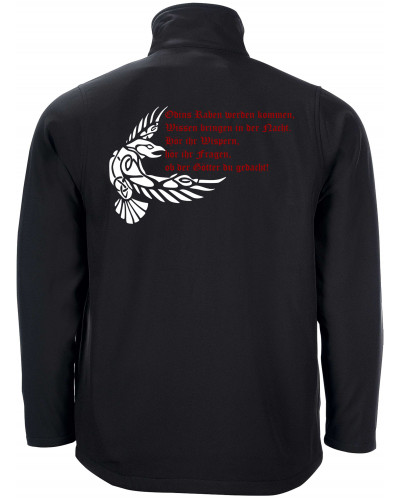 Bestickte Herren Softshell Jacke "2 Lagen" (Odins Raben werden kommen)