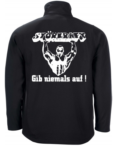 Bestickte Herren Softshell Jacke "2 Lagen" (Störkraft gib niemals auf)
