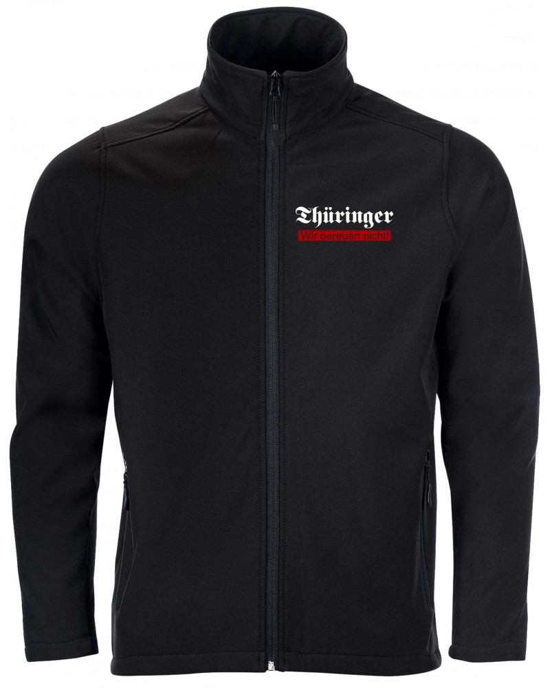 Bestickte Herren Softshell Jacke "2 Lagen" (Thüringer, wir bereuen nicht)