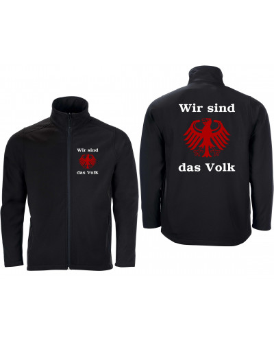 Bestickte Herren Softshell Jacke "2 Lagen" (Wir sind das Volk)