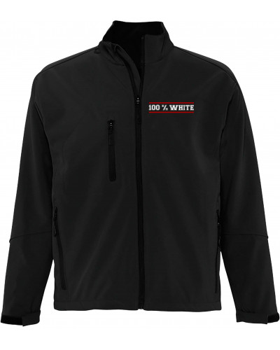 Bestickte Herren Softshell Jacke "3 Lagen" (100% White)