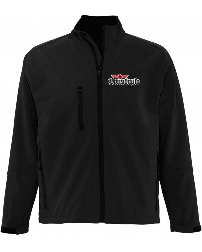 Bestickte Herren Softshell Jacke "3 Lagen" (Consdaple, Adler 2018)