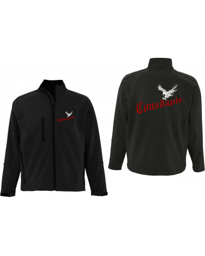 Bestickte Herren Softshell Jacke "3 Lagen" (Consdaple, Adler im Flug)
