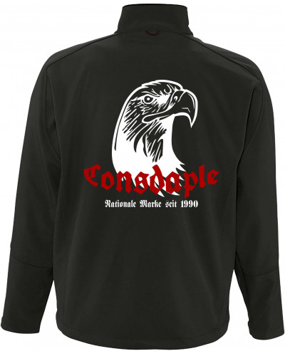 Bestickte Herren Softshell Jacke "3 Lagen" (Consdaple, Adlerkopf 1990)