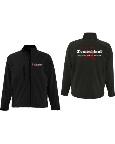 Bestickte Herren Softshell Jacke "3 Lagen" (Deutschland für Familie, Volk und Vaterland)