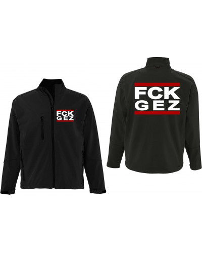 Bestickte Herren Softshell Jacke "3 Lagen" (FCK GEZ)