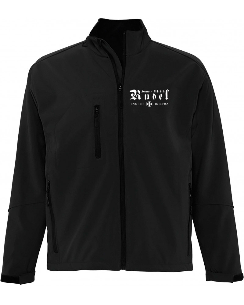 Bestickte Herren Softshell Jacke "3 Lagen" (Hans - Ulrich Rudel, Kreuz)