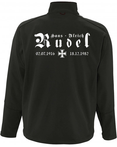Bestickte Herren Softshell Jacke "3 Lagen" (Hans - Ulrich Rudel, Kreuz)