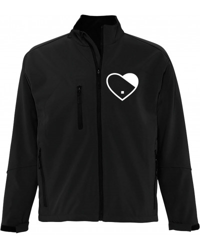 Bestickte Herren Softshell Jacke "3 Lagen" (Herz)