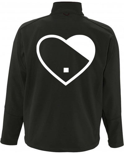 Bestickte Herren Softshell Jacke "3 Lagen" (Herz)