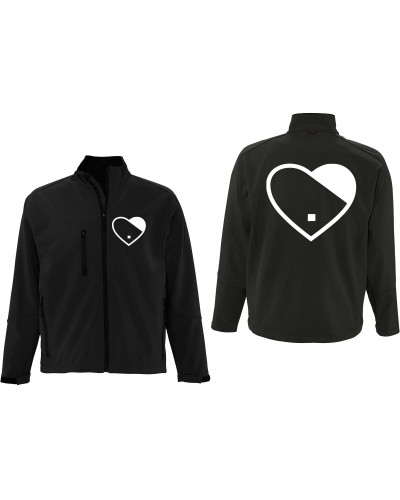 Bestickte Herren Softshell Jacke "3 Lagen" (Herz)