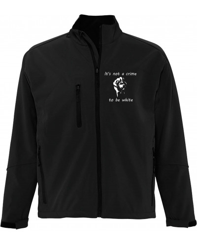 Bestickte Herren Softshell Jacke "3 Lagen" (Its not a crime to be white)