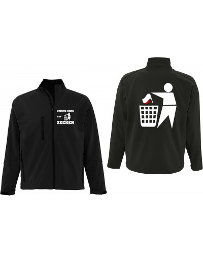 Bestickte Herren Softshell Jacke "3 Lagen" (Keinen Bock auf Zecken)