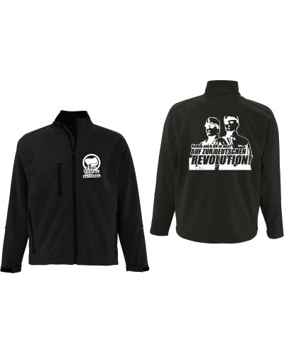 Bestickte Herren Softshell Jacke "3 Lagen" (Komm zur Revolution)