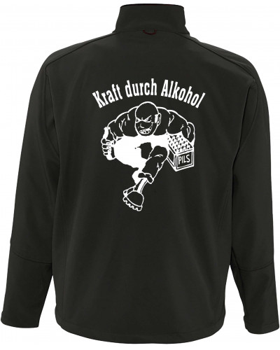 Bestickte Herren Softshell Jacke "3 Lagen" (Kraft durch Alkohol)