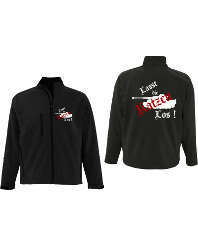 Bestickte Herren Softshell Jacke "3 Lagen" (Lasst die Katzen los)