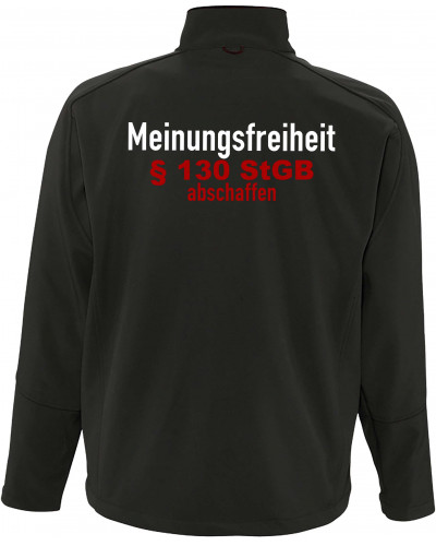 Bestickte Herren Softshell Jacke "3 Lagen" (Meinungsfreiheit)