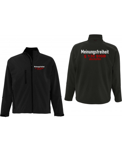Bestickte Herren Softshell Jacke "3 Lagen" (Meinungsfreiheit)