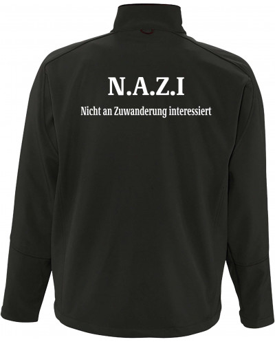 Bestickte Herren Softshell Jacke "3 Lagen" (Nazi nicht an Zuwanderung interessiert)