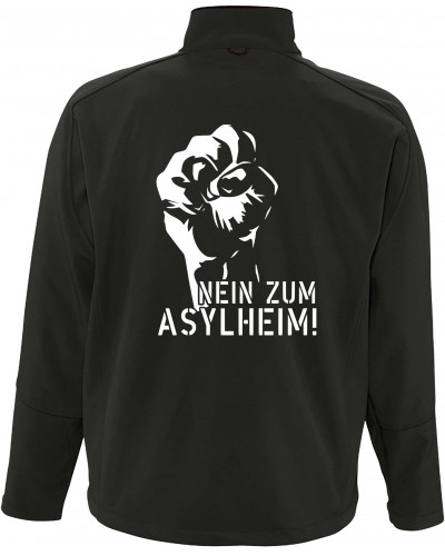 Bestickte Herren Softshell Jacke "3 Lagen" (Nein zum Asylheim)