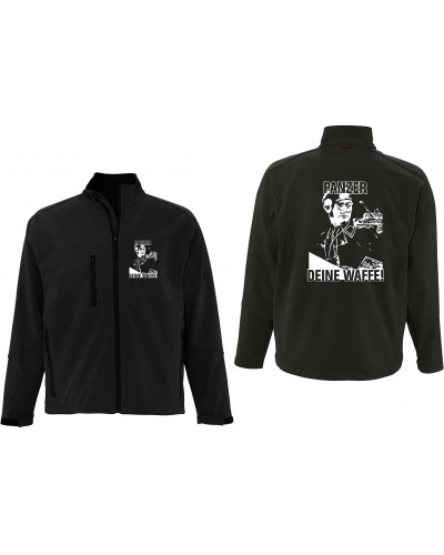 Bestickte Herren Softshell Jacke "3 Lagen" (Panzer, deine Waffe!)