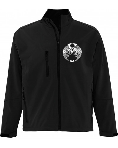 Bestickte Herren Softshell Jacke "3 Lagen" (Raben)