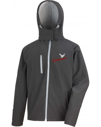 Bestickte Herren Softshell Kapuzenjacke (Consdaple, Adler im Flug)