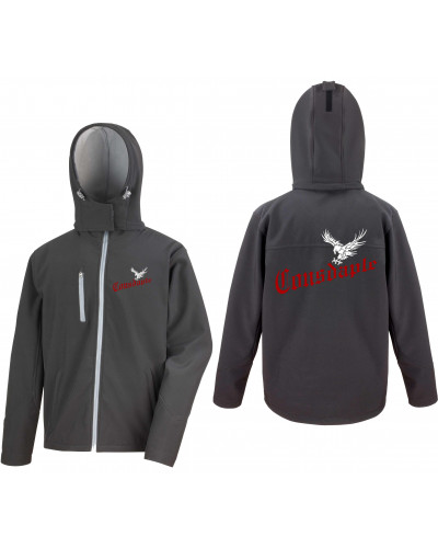 Bestickte Herren Softshell Kapuzenjacke (Consdaple, Adler im Flug)