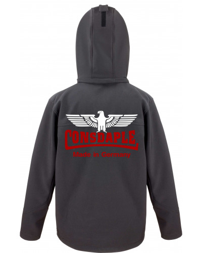 Bestickte Herren Softshell Kapuzenjacke (Consdaple, Adler made in Germany)